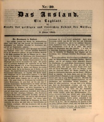 Das Ausland Dienstag 8. Februar 1842