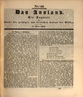 Das Ausland Freitag 11. Februar 1842