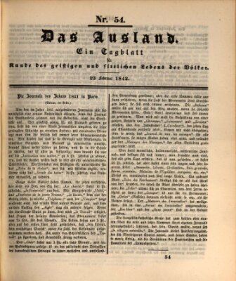 Das Ausland Mittwoch 23. Februar 1842