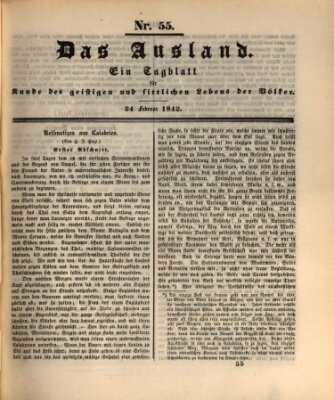 Das Ausland Donnerstag 24. Februar 1842