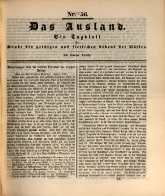 Das Ausland Freitag 25. Februar 1842