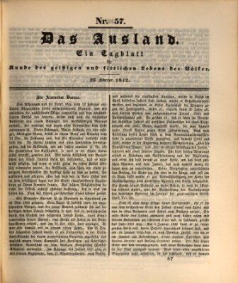 Das Ausland Samstag 26. Februar 1842