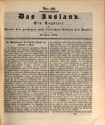 Das Ausland Montag 28. Februar 1842