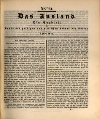 Das Ausland Mittwoch 2. März 1842