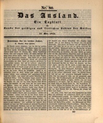 Das Ausland Montag 21. März 1842