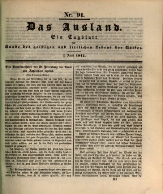 Das Ausland Freitag 1. April 1842