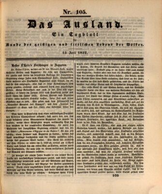 Das Ausland Freitag 15. April 1842