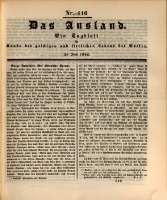 Das Ausland Dienstag 26. April 1842