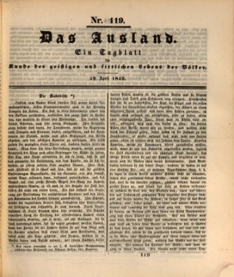 Das Ausland Freitag 29. April 1842