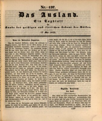 Das Ausland Dienstag 17. Mai 1842