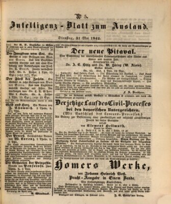 Das Ausland Dienstag 31. Mai 1842