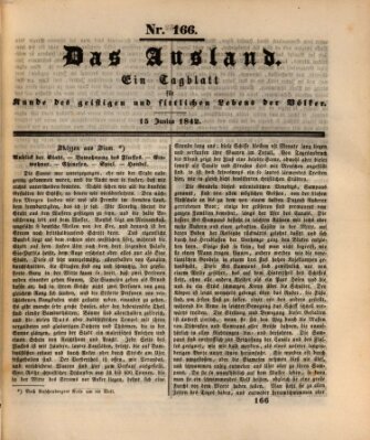 Das Ausland Mittwoch 15. Juni 1842