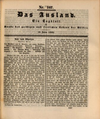 Das Ausland Donnerstag 16. Juni 1842