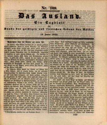 Das Ausland Samstag 18. Juni 1842