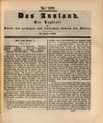 Das Ausland Sonntag 26. Juni 1842