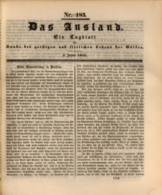 Das Ausland Samstag 2. Juli 1842