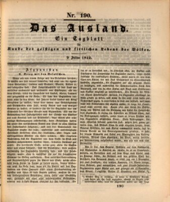 Das Ausland Samstag 9. Juli 1842