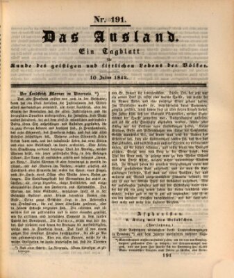 Das Ausland Sonntag 10. Juli 1842