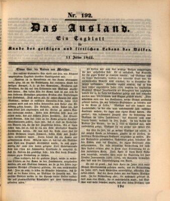 Das Ausland Montag 11. Juli 1842