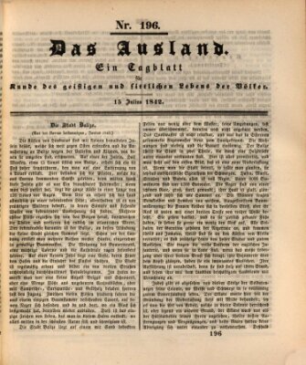 Das Ausland Freitag 15. Juli 1842