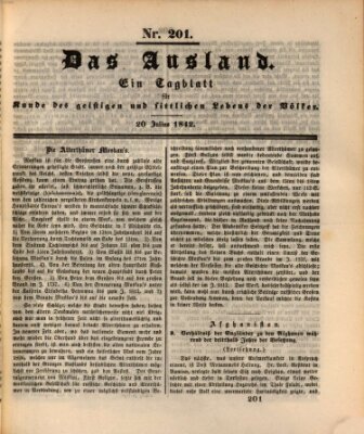 Das Ausland Mittwoch 20. Juli 1842