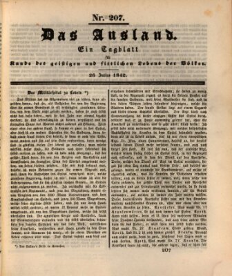 Das Ausland Dienstag 26. Juli 1842