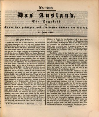 Das Ausland Mittwoch 27. Juli 1842