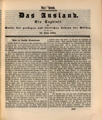 Das Ausland Donnerstag 28. Juli 1842