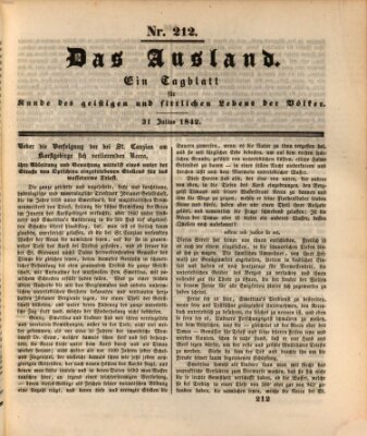 Das Ausland Sonntag 31. Juli 1842