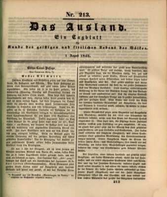 Das Ausland Montag 1. August 1842