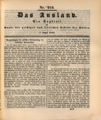 Das Ausland Sonntag 7. August 1842