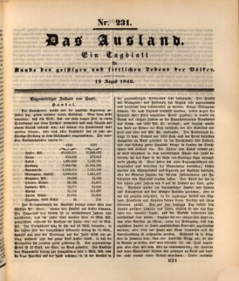 Das Ausland Freitag 19. August 1842