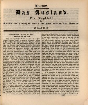 Das Ausland Donnerstag 25. August 1842