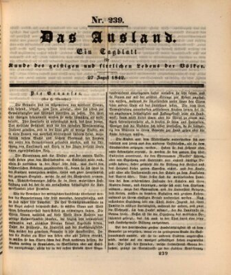 Das Ausland Samstag 27. August 1842