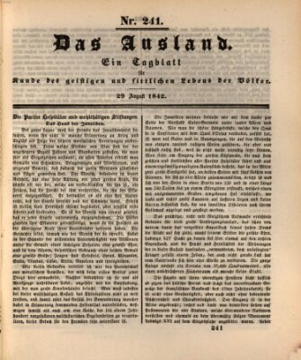 Das Ausland Montag 29. August 1842