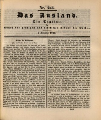 Das Ausland Freitag 2. September 1842