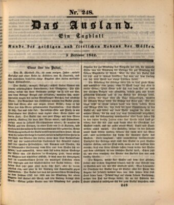 Das Ausland Montag 5. September 1842