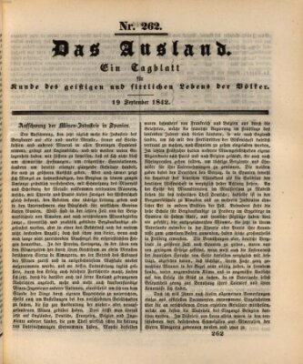 Das Ausland Montag 19. September 1842