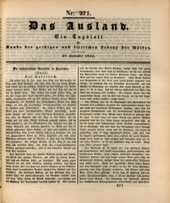 Das Ausland Mittwoch 28. September 1842