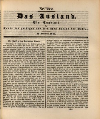 Das Ausland Donnerstag 29. September 1842