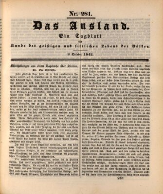 Das Ausland Samstag 8. Oktober 1842