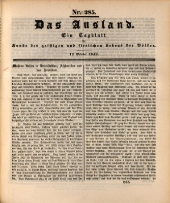 Das Ausland Mittwoch 12. Oktober 1842