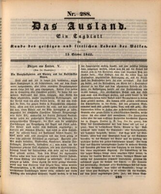 Das Ausland Samstag 15. Oktober 1842