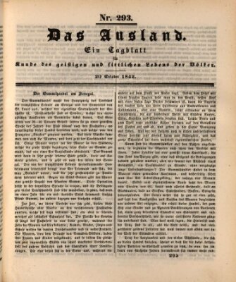 Das Ausland Donnerstag 20. Oktober 1842