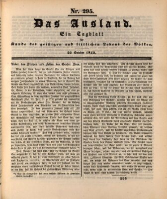 Das Ausland Samstag 22. Oktober 1842