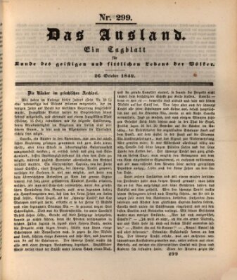 Das Ausland Mittwoch 26. Oktober 1842