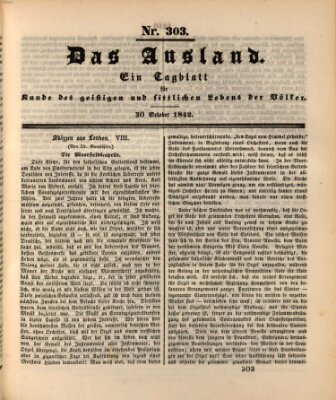 Das Ausland Sonntag 30. Oktober 1842