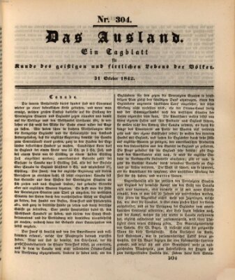 Das Ausland Montag 31. Oktober 1842