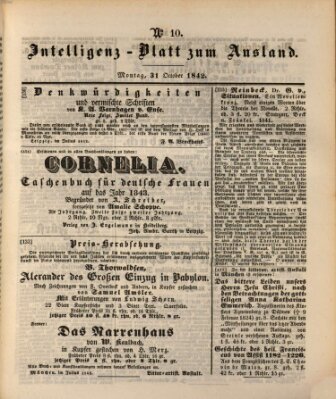 Das Ausland Montag 31. Oktober 1842