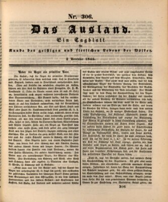 Das Ausland Mittwoch 2. November 1842